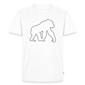 singe - T-shirt Premium bio Homme - blanc - Devant - Nico (187cm)