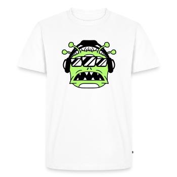 DJ Alien Alien Horreur Halloween Tête de fête - T-shirt Premium bio Homme - blanc - Devant - Nico (187cm)