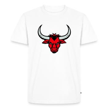 Tête d’animal taureau - T-shirt Premium bio Homme - blanc - Devant - Nico (187cm)