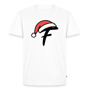 Lettre F Noël - T-shirt Premium bio Homme - blanc - Devant - Nico (187cm)