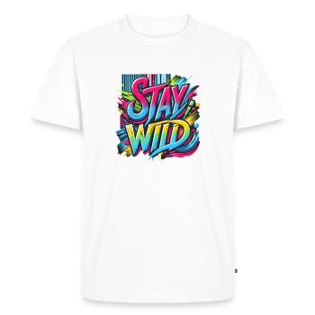Stay Wild – Liberté colorée - T-shirt Premium bio Homme - blanc - Devant - Nico (187cm)