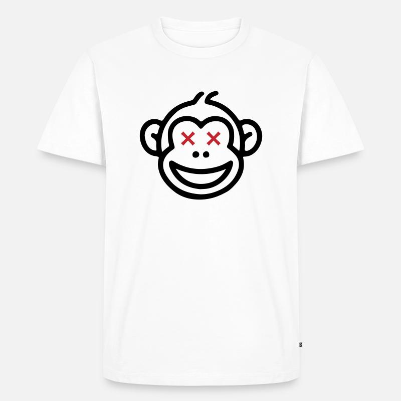 Affe Party Comic - Männer Premium Bio T-Shirt - Weiß