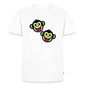 Monkey Funny - Men's Premium Organic T-Shirt - white - Front - Nico (187cm)