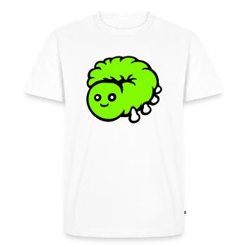 Cute caterpillar small friendly larva worm happy - Men's Premium Organic T-Shirt - white - Front - Nico (187cm)