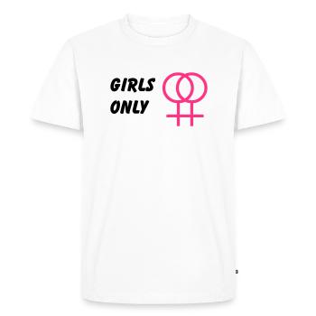 Girls only, lesbian - T-shirt Premium bio Homme - blanc - Devant - Nico (187cm)