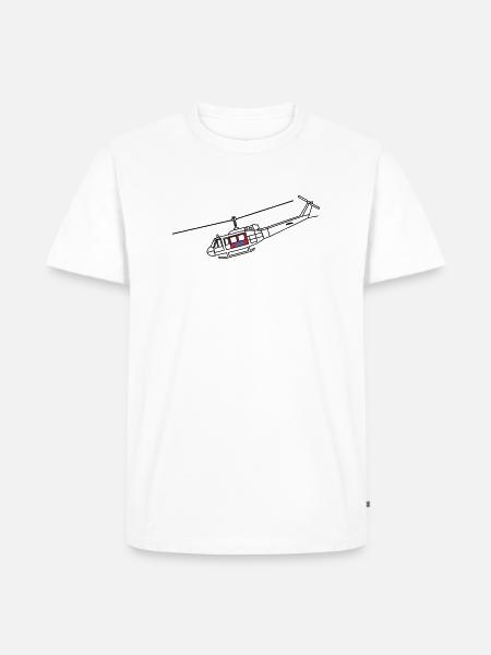 Bell UH1D - SAR / Notarzt - Männer Premium Bio T-Shirt - Weiß