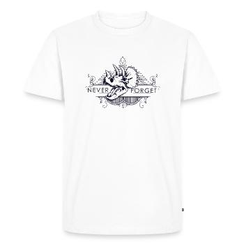 Never Forget - Men's Premium Organic T-Shirt - white - Front - Nico (187cm)