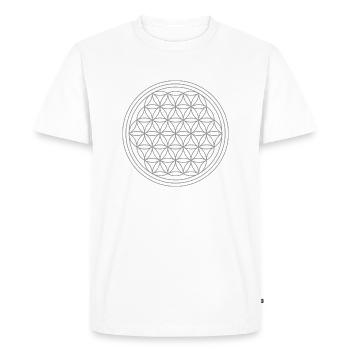 Fleur de vie en argent - T-shirt Premium bio Homme - blanc - Devant - Nico (187cm)