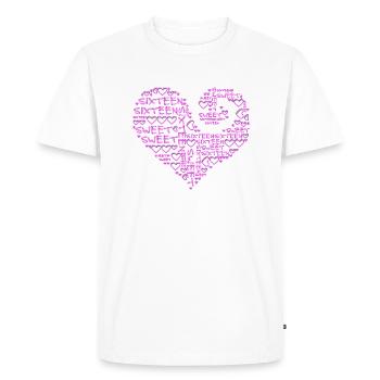 seize douce - coeur - T-shirt Premium bio Homme - blanc - Devant - Nico (187cm)