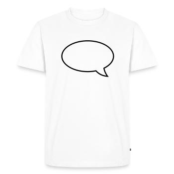 sprechblase__f1 - Men's Premium Organic T-Shirt - white - Front - Nico (187cm)