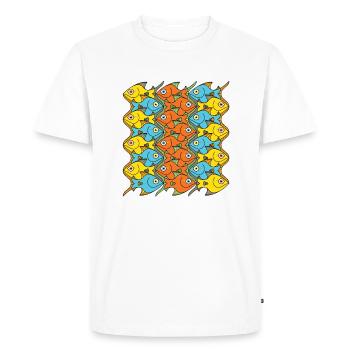 Something is Nicely Fishy Here! - Men's Premium Organic T-Shirt - white - Front - Nico (187cm)