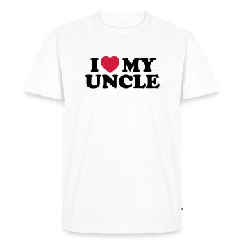 I love my uncle - T-shirt Premium bio Homme - blanc - Devant - Nico (187cm)