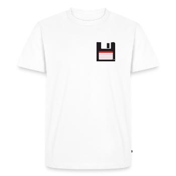 Disc Diskette Floppydisk Retro C64 Amiga - Men's Premium Organic T-Shirt - white - Front - Nico (187cm)
