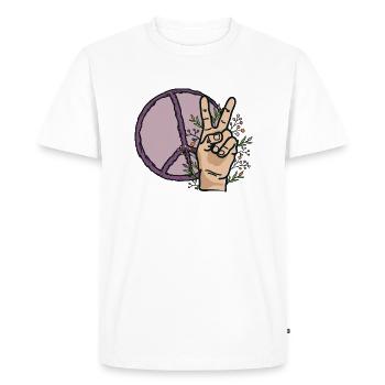 Signes de paix - T-shirt Premium bio Homme - blanc - Devant - Nico (187cm)