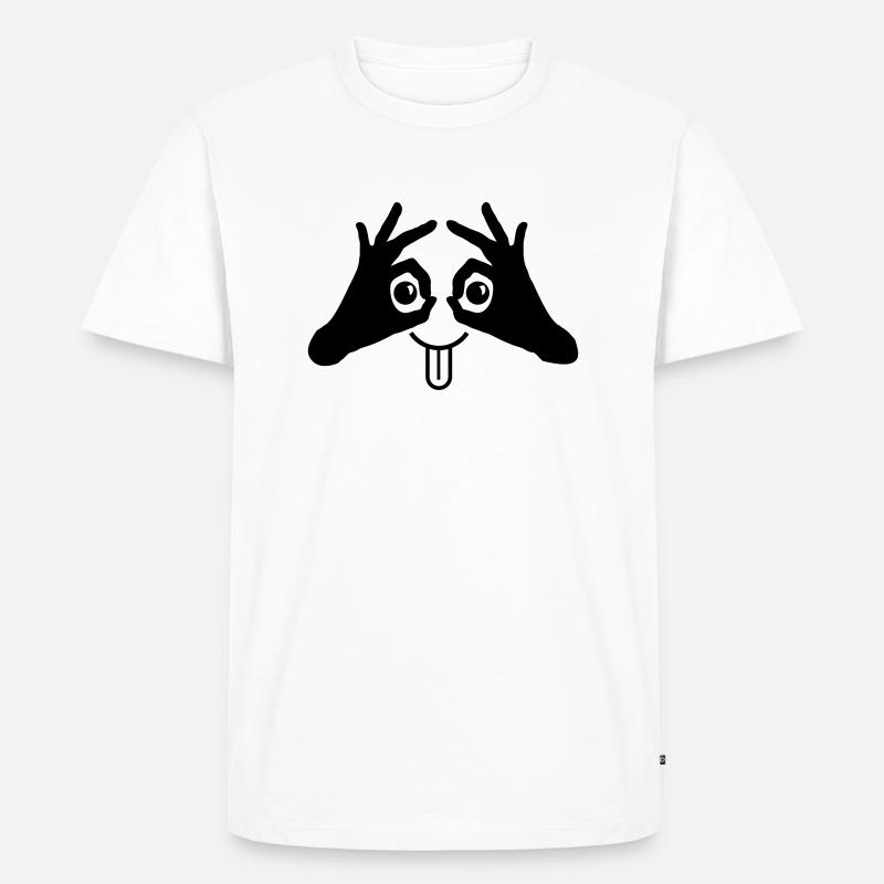 hand_gesicht - Männer Premium Bio T-Shirt - Weiß