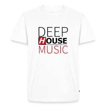 Deep House music - T-shirt Premium bio Homme - blanc - Devant - Nico (187cm)