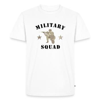 Military Squad - Men's Premium Organic T-Shirt - white - Front - Nico (187cm)