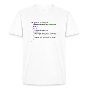 Java Code New Baby - InterruptedException - Men's Premium Organic T-Shirt - white - Front - Nico (187cm)