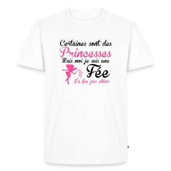 la fée pas chier - Men's Premium Organic T-Shirt - white - Front - Nico (187cm)