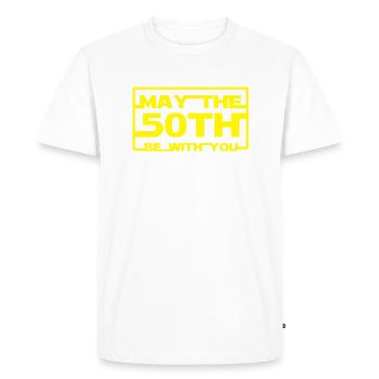 May the 50th be with you - Men's Premium Organic T-Shirt - white - Front - Nico (187cm)
