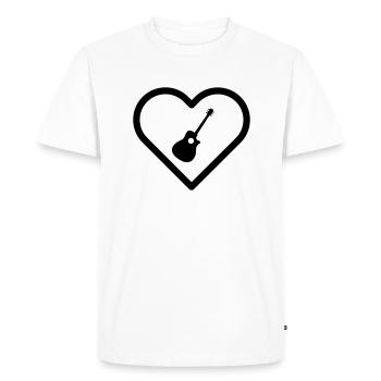 Heart I love guitare acoustique guitare guitariste musique - T-shirt Premium bio Homme - blanc - Devant - Nico (187cm)