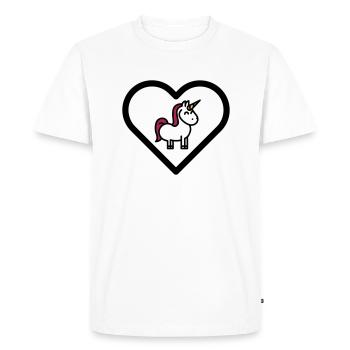 Heart unicorns unicorns girls children cute fairy tales - Men's Premium Organic T-Shirt - white - Front - Nico (187cm)