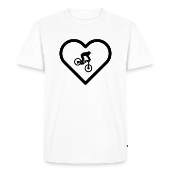 Heart MTB mountain bike downhill biker bike dirt - Men's Premium Organic T-Shirt - white - Front - Nico (187cm)
