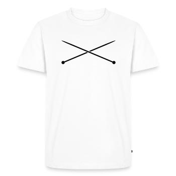 Knitting needles sewing needles design - Men's Premium Organic T-Shirt - white - Front - Nico (187cm)