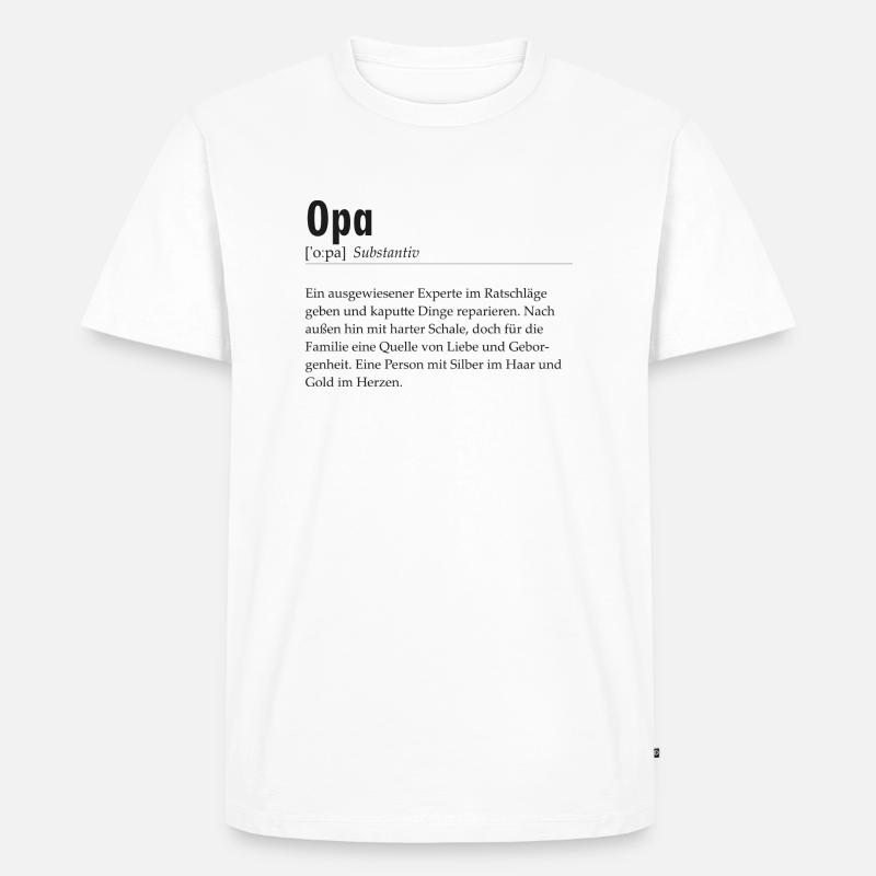 Spruchdesign - Opa - Männer Premium Bio T-Shirt - Weiß