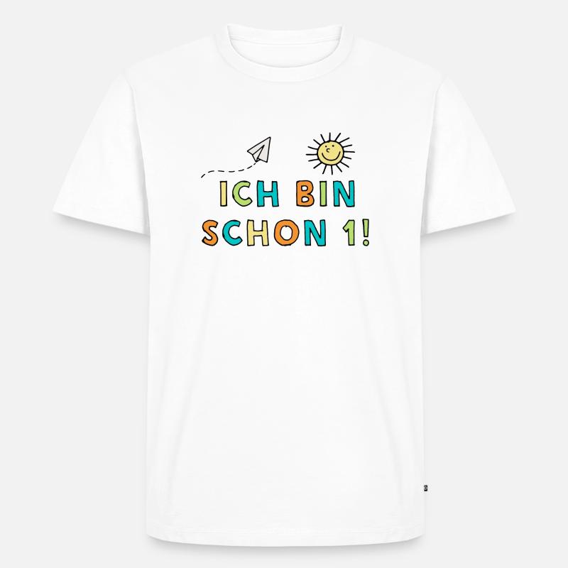 Ich bin schon eins - Männer Premium Bio T-Shirt - Weiß