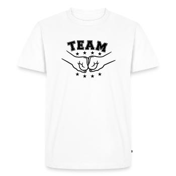 Amis de l'équipe Faeuste - T-shirt Premium bio Homme - blanc - Devant - Nico (187cm)