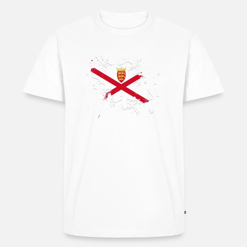 Jersey Flagge als Farbklecks - Männer Premium Bio T-Shirt - Weiß