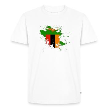 Drapeau zambien comme une touche de couleur - T-shirt Premium bio Homme - blanc - Devant - Nico (187cm)