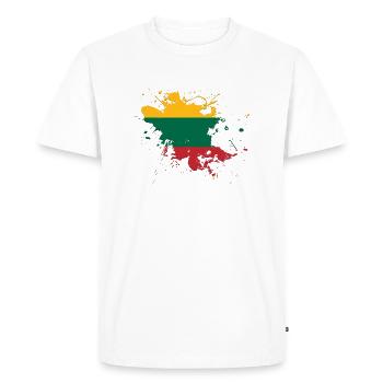 Drapeau de la Lituanie comme une touche de couleur - T-shirt Premium bio Homme - blanc - Devant - Nico (187cm)