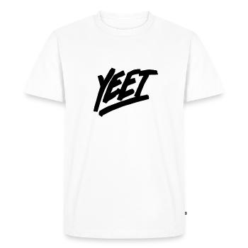 Yeet - Black - Men's Premium Organic T-Shirt - white - Front - Nico (187cm)