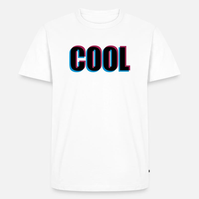 3D effect cool - Men's Premium Organic T-Shirt - white
