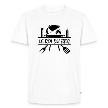 Le roi du BBQ, le roi du Barbecue, idée cadeau - T-shirt Premium bio Homme - blanc - Devant - Nico (187cm)