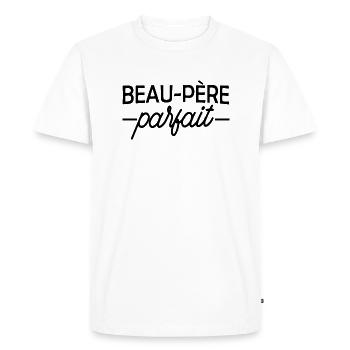 Beau père parfait - T-shirt Premium bio Homme - blanc - Devant - Nico (187cm)