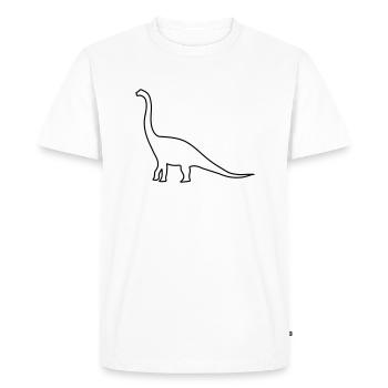 dinosaur - Men's Premium Organic T-Shirt - white - Front - Nico (187cm)