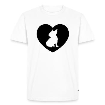 BULLY IN HEART - T-shirt Premium bio Homme - blanc - Devant - Nico (187cm)