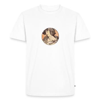 Vitrail Alphonse Maria Mucha # 1 - T-shirt Premium bio Homme - blanc - Devant - Nico (187cm)