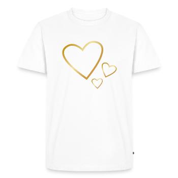 3 Coeurs Symbole - T-shirt Premium bio Homme - blanc - Devant - Nico (187cm)