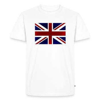 Drapeau britannique, Royaume-Uni, rouge, blanc et bleu - T-shirt Premium bio Homme - blanc - Devant - Nico (187cm)