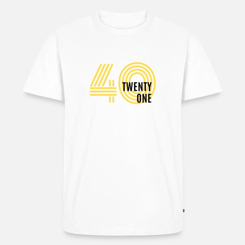 Vierzig - Männer Premium Bio T-Shirt - Weiß