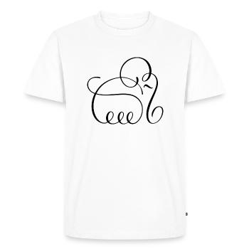 Pencil Line Art Elephant - Men's Premium Organic T-Shirt - white - Front - Nico (187cm)