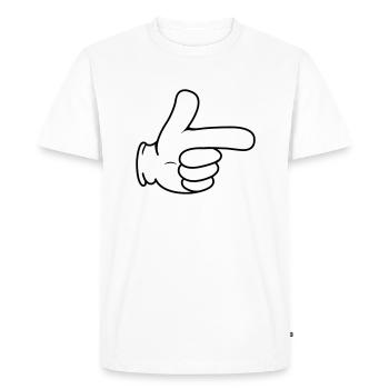 Hand index finger - Men's Premium Organic T-Shirt - white - Front - Nico (187cm)