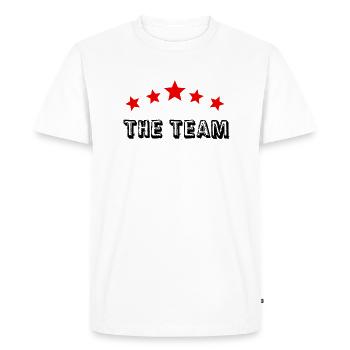 THE TEAM - Men's Premium Organic T-Shirt - white - Front - Nico (187cm)