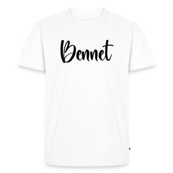 Prénom - Bennet - T-shirt Premium bio Homme - blanc - Devant - Nico (187cm)