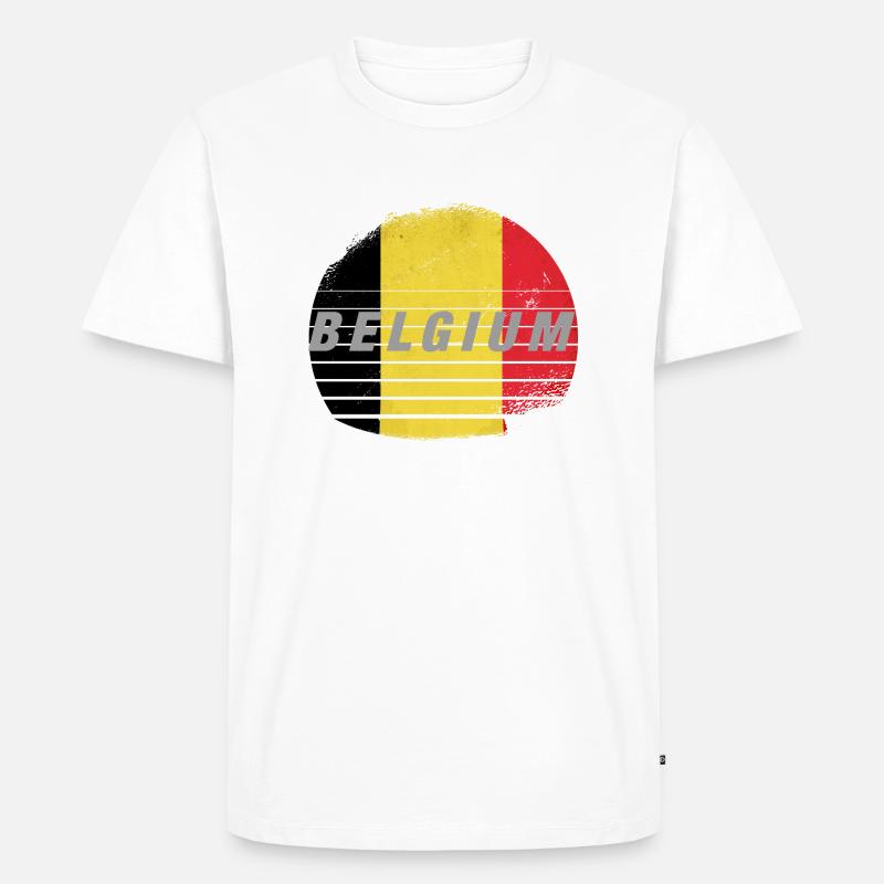 Belgium, Belgien - Männer Premium Bio T-Shirt - Weiß