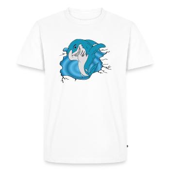 Shark / Hai - Men's Premium Organic T-Shirt - white - Front - Nico (187cm)